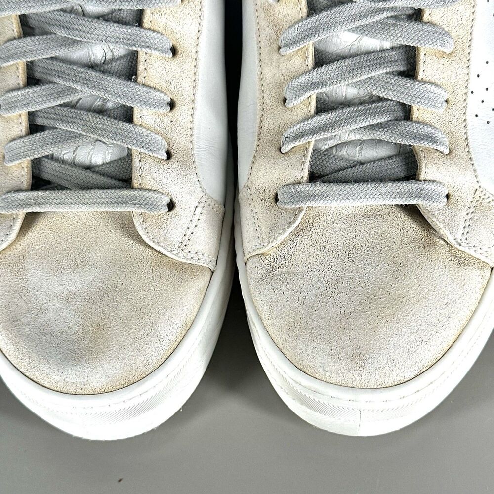 P448 Women Thea White Leather Grey Suede Sneakers Shoes Size 39 US 8.5 Italy - Picture 5 of 16